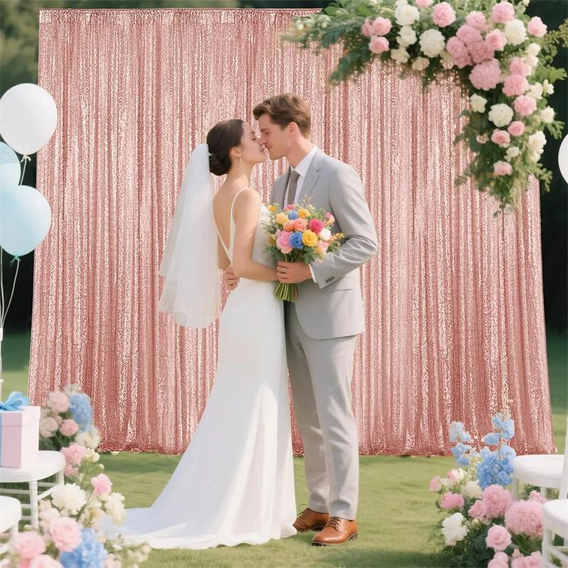 1PCS Sequin Backdrop,Glitter Background Curtains Shimmer Photography for Party Wedding Birthday Christmas Baby Shower Back Drop Decor