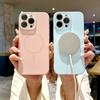 Liquid Silicone Magnetic For Magsafe Phone Case For iPhone 16 15 14 13 12 11 Pro Max Plus Crystal Lens Protect Soft Cover