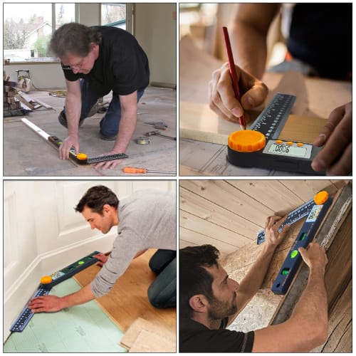 Digital Angle Meter, Protractor, Cylindrical Level, Round Level, 4-in-1, Degree/Minutes Switchable, 0 to 999.9, Goniometer, Angle Measurement, Hold