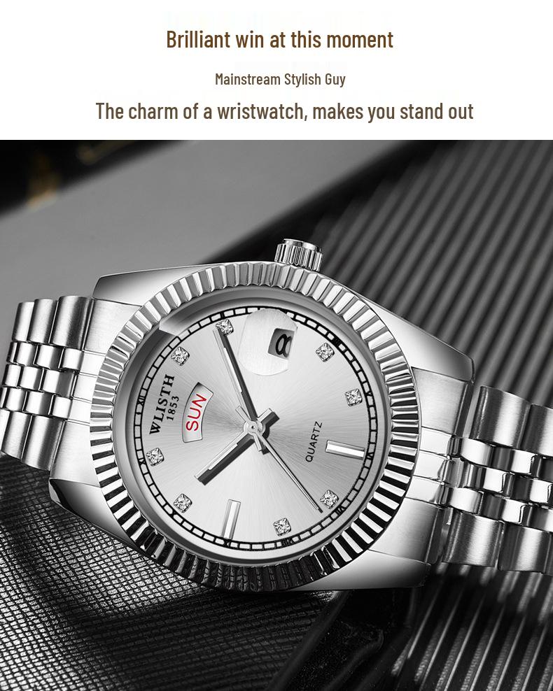Men's Classic Gold Quartz Steel Band Watch