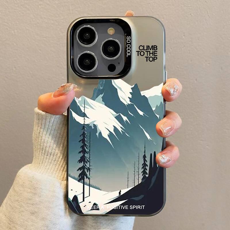 Shockproof Sunset Phone Case Iphone16pro For iPhone 16 15 Pro Max 16E 14 13 12 11 16Plus Personalized Mountain Peak Aircraft