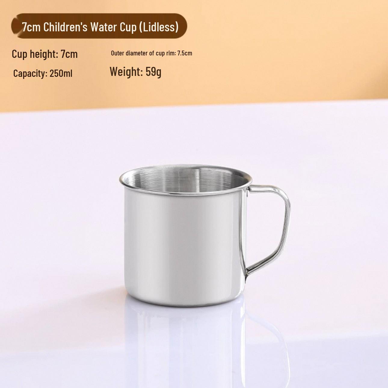 

304 Stainless Steel Water Cup with Lid - Large Capacity, Single-Layer, with Handle - Ideal for Tea, Kids, or Mouthwash.