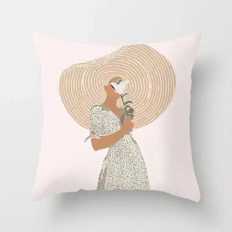 Simple Abstract Line Drawing Decorative Pillowcase Living Room Office Ornaments Home Pillowcase