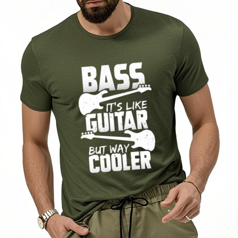 Brand Tshirts for men Printed Man short sleeve tshirt Graphic Bass Its Like Guitar But Way Cooler Cool For men Tee shirt