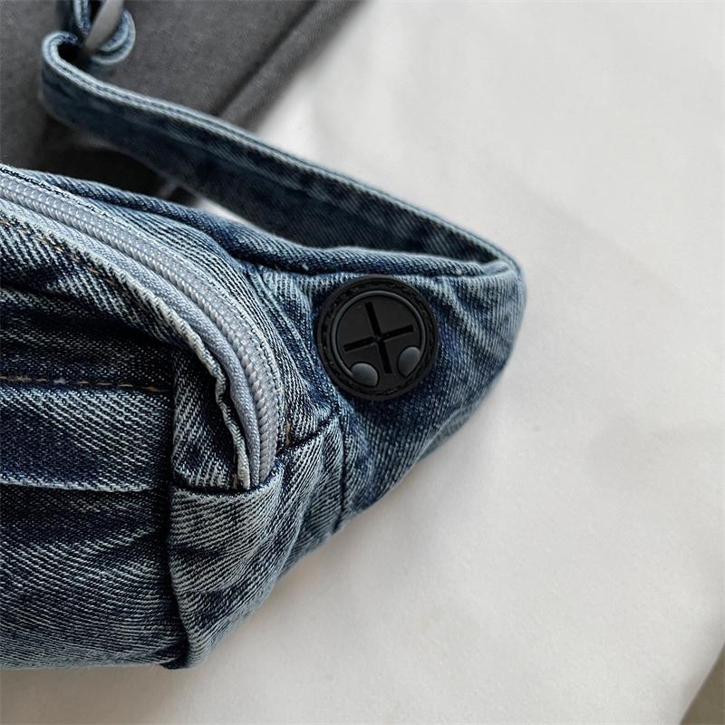 Chest Bag Women's Crossbody Bag Large Capacity Waist Bag Shoulder Bag Denim Mobile Phone Bag