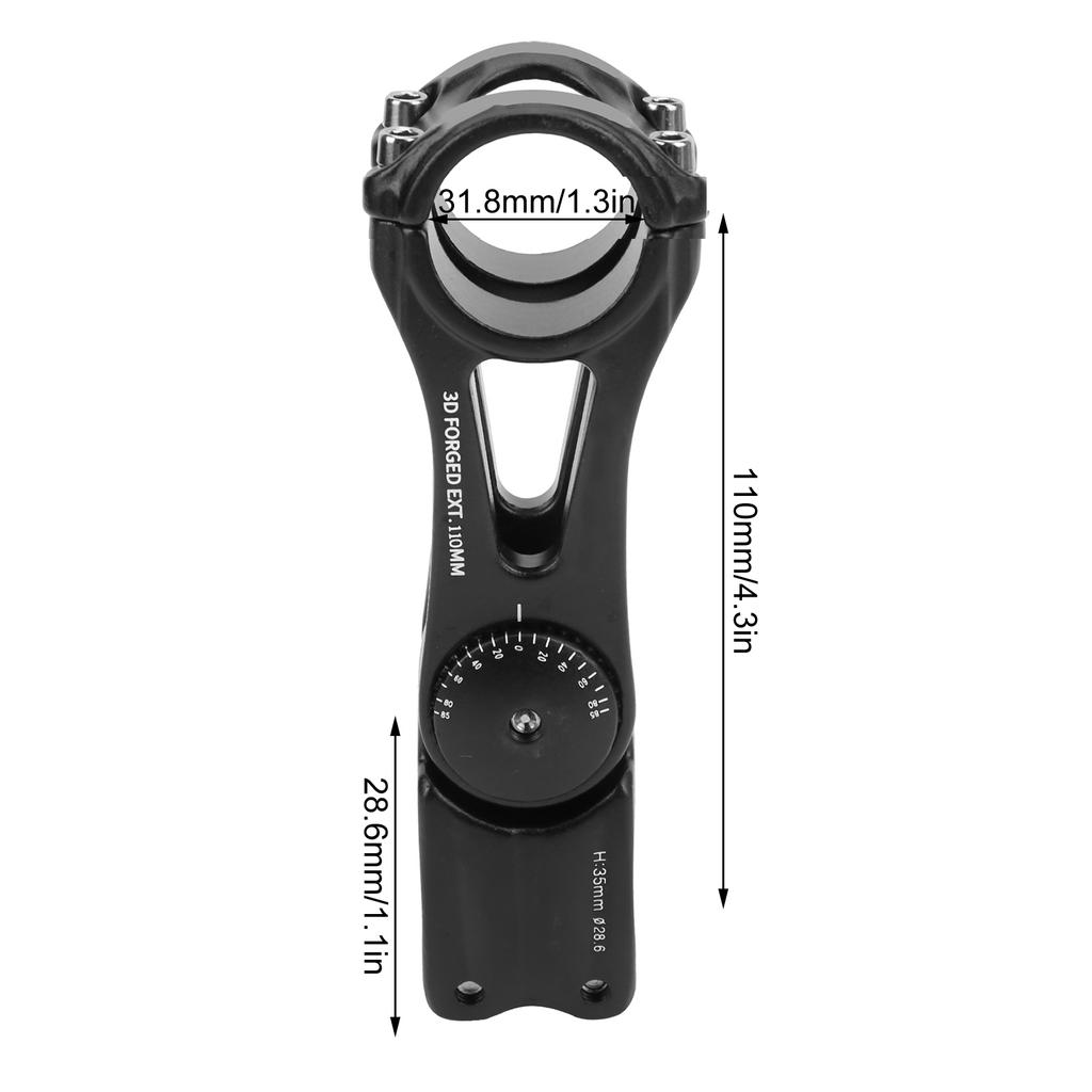 31.8x110mm Aluminum Alloy Mountain Hollow Handlebar Stem Cycling Accessory