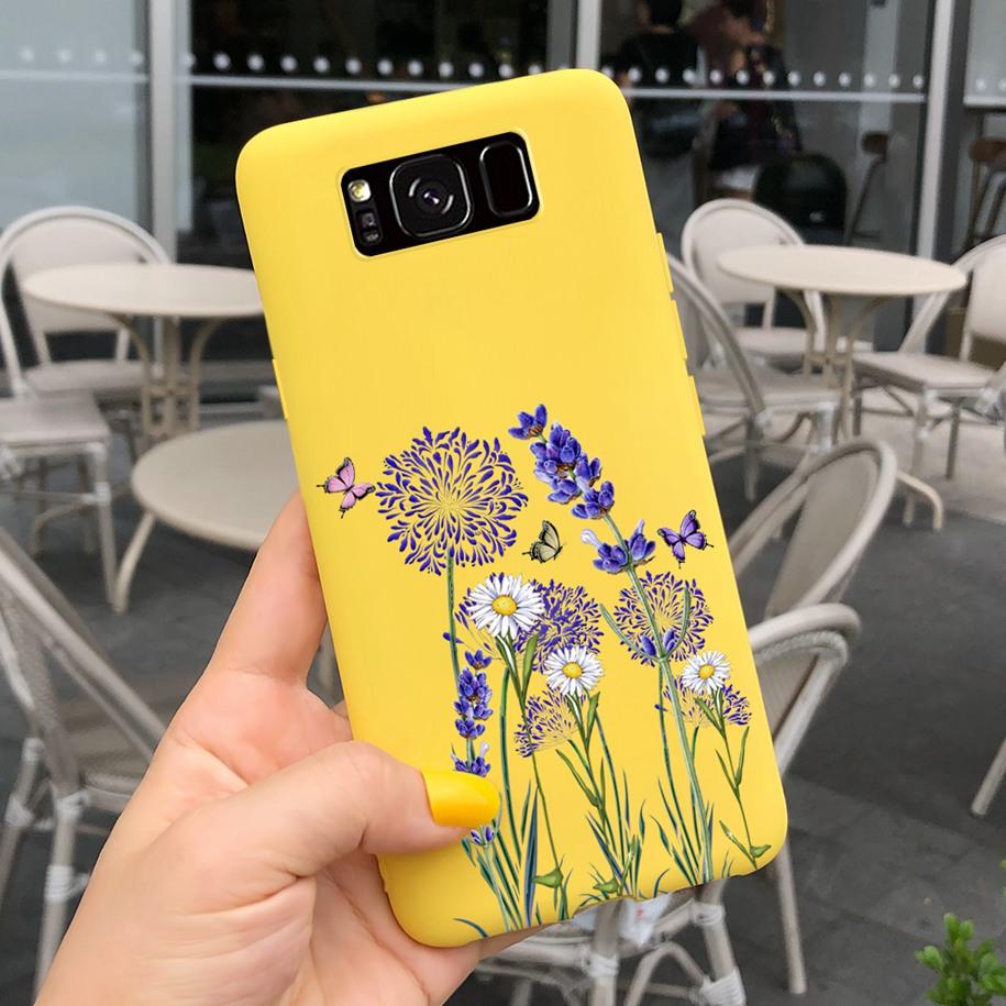 Shockproof Case For Samsung S8 Plus SM-G955F Cover Colorful Daisy Cactus Soft Matte Phone Case For Samsung S8 S 8 S8+ G950F Capa