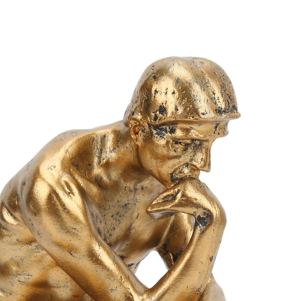 Gold Thinker Statue Resin Sculpture Thinker Figurine Gifts Thinker Sculpture Office Decor