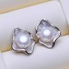 LSOOYH Náušnice z přírodních sladkovodních pěstovaných perel Stříbrná barva Pecky Módní dárky pro ženy Velkoobchod