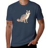 Gray Fox Drawing Tshirt Work Outdoor Short Sleeve Tee