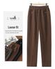 Elastische Bundhose mit geradem Bein für Frauen mittleren Alters und ältere Frauen - Vielseitige Freizeithose mit Taschen für Frühling und Herbst.