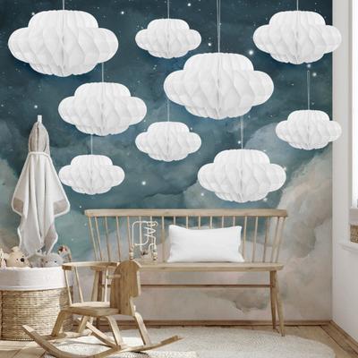 Hängende Wabenwolken-Dekoration, 3D-künstliche Wolken, Wabenornamente für Hochzeit, Geburtstag, Kinderzimmer, Babyparty-Dekor