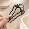 Fourchette à Cheveux en Alliage pour Femmes Épingle à Cheveux en Perle Coréenne en Forme de U Support pour Chignon Floral Bâtonnet à Cheveux Antidérapant pour Chignon Mariage Nouveaux Accessoires pour Cheveux