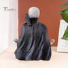 Dark Aesthetic Ornament Halloween Skeleton Decorative Tray, Gothic Storage Tray with Black Cape Red Figurine Bow, Multifunctional Desktop Organizer