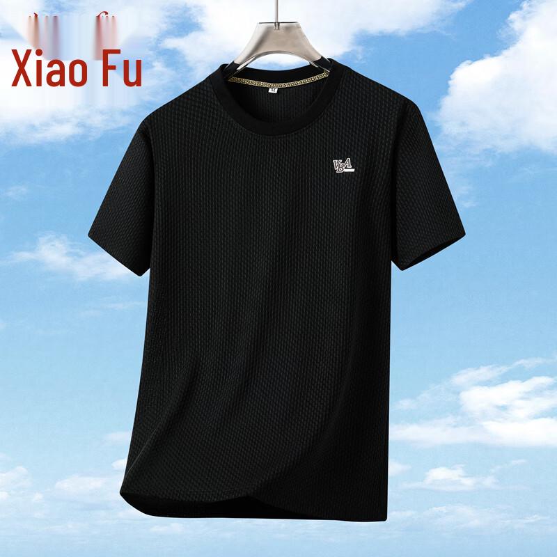Xiaofu Men's Cool-Feel Round Neck Short Sleeve T-Shirt