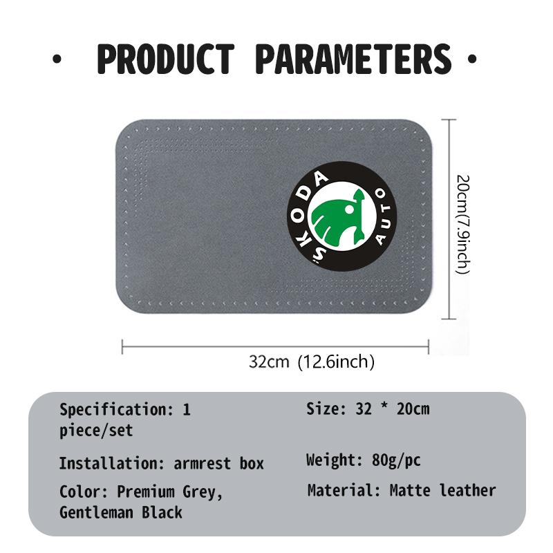 Car Armrest Box Pad Suede Auto Armrest Mat Car Accessories For Skoda Octavia Superb RAPID FABIA KAMIQ KAROQ KODIAQ YETI knfg14