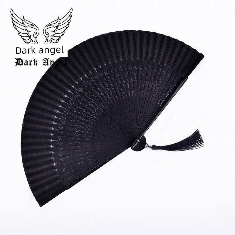 Handmade Retro Bamboo Folding Fan for Men, Fan, Mysterious Black Hollow Bamboo Fan, Simple Everyday Bamboo Fan
