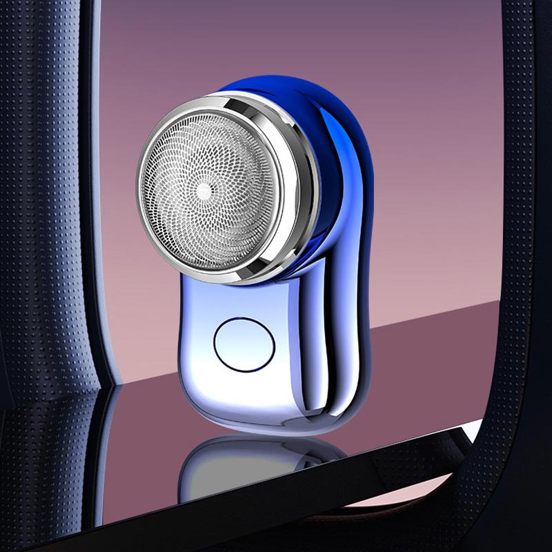 1Pc Mini Shaver For Men Travel Pocket Size Electric Shaving Washable Rechargeable Cordless Trimmer Knives Face Beard Razor