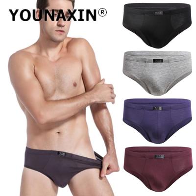 Men's Large Size Briefs Solid Color Underwear Modal Panties Boy Undershorts Big Size Underpants Sexy Undies Knickers L XL 2XL 3XL 4XL 5XL