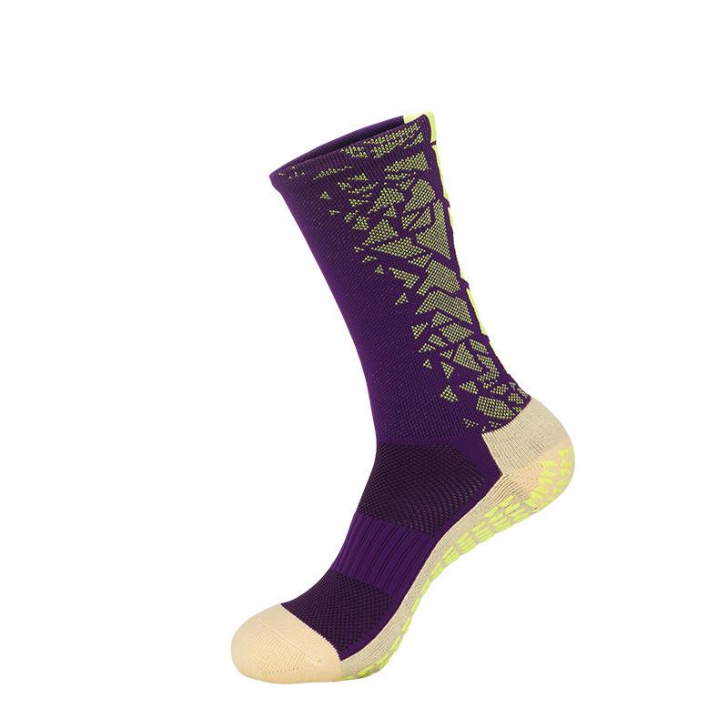 Men's Professional Gel Football Socks - Breathable, Non-Slip, Mid-Calf Training Socks with Towel Bottom.