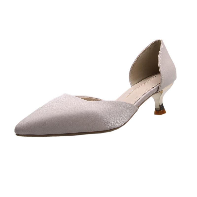 

2025 summer new pointed high heels women s stiletto spring new fairy style single shoes fashion satin high heels 34