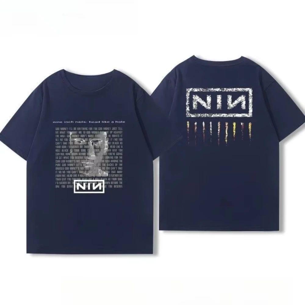 Punk Heavy Metal Top Crew Neck High Street Rock Band Printed Short Sleeve Clothing Loose T-Shirt Sports Fashion Top Unisex