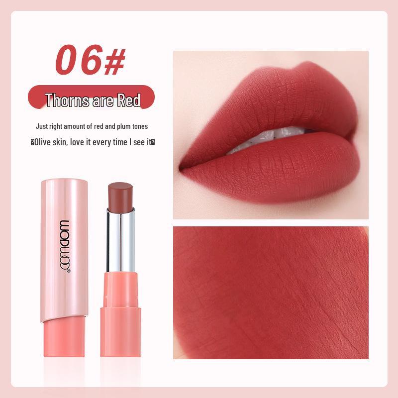 WODWOD Soft Mist Light Velvet Matte Lipstick: Long-lasting, Non-Transfer, Fade-Resistant, Brightens Lips.
