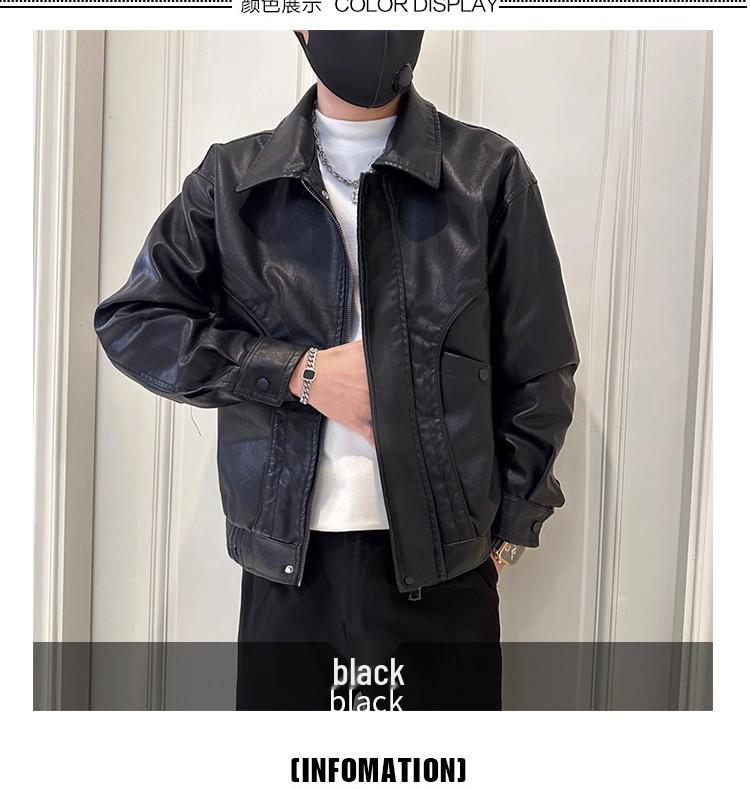 Melanoid Men's Trendy Heavyweight PU Leather Motorcycle Jacket 2025 - New Autumn Style