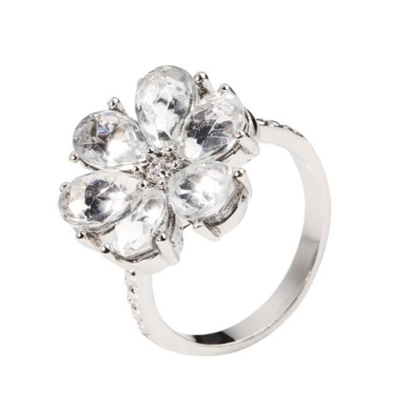 Damen-Legierungsring, modisch, für Damen, Hochzeit, bunte Blumen-Statement