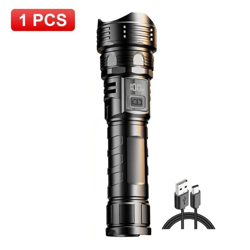 

500 Вт Светодиодные фонари высокой мощности с дисплеем Перезаряжаемый Мощный Фонарик Ручной Фонарь Лампа Уличный Кемпинговый Фонарь 1PC