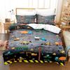3D Children's Toy Car Series Bedding Set Children's Room Duvet Cover and Pillow Case Full Size Quick Drying Home Decoration for Boys' Room
