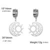 Crescent Moon Sun Pendant Drop Earrings for Women Stainless Steel Gold Earrings Bohemian Jewelry Birthday Gift