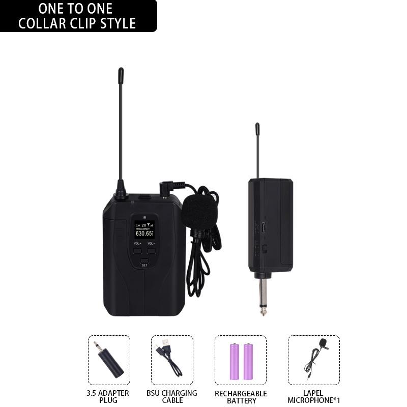 

Wireless Lavalier Microphone Set: 2.4G Chargeable Waist Bag with One-to-Four Condenser Mics and Headset, Ideal for Outdoor Performances