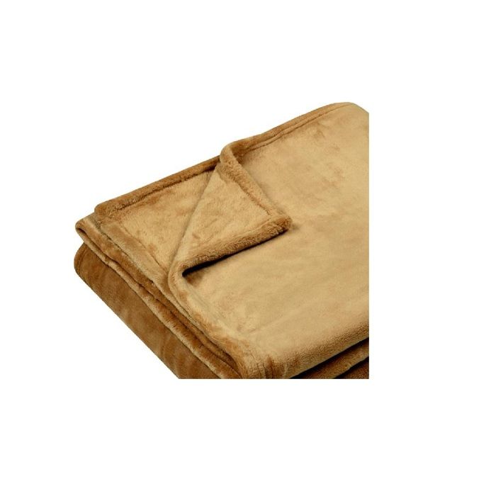 Plaid - Doudou Camel - 130 x 160 cm - Ultra doux - Lavable en machine
