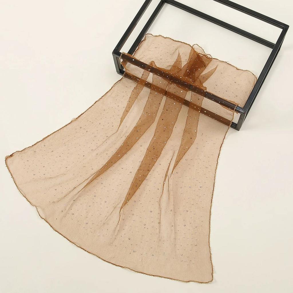 Fashion Hot Diamond Hijab Full Sky Star Square Scarf Headwraps Thin Veil Bandana Headband Foulard Female Headscarf Turban