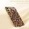 Golden Leopard Print Electroplated Glass Phone Case Suitable for Samsung Galaxy S26 S25 S24 S22 S21 S20 FE/Ultra/Plus5Ganti Drop