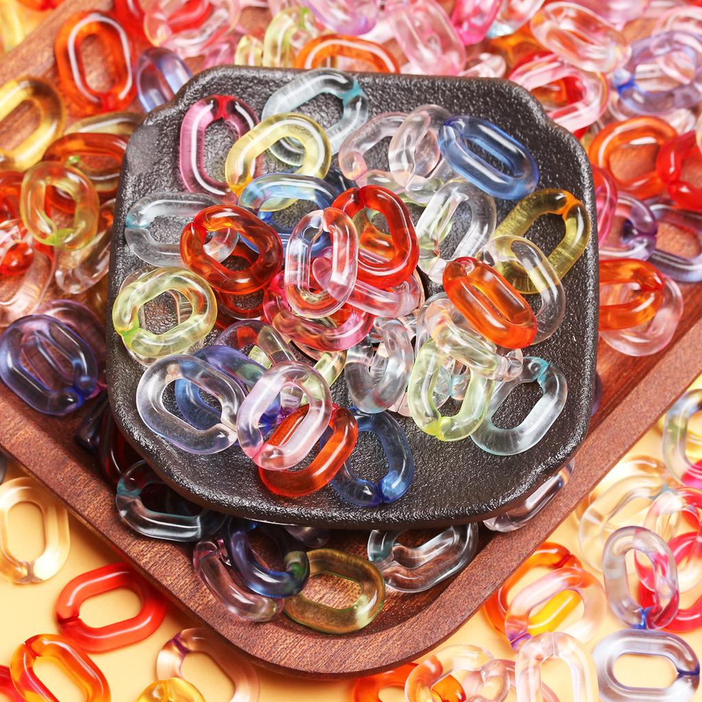 500g 15*19mm About750pcs Fashion DIY Jewelry Accessories Chain Transparent for Bracelet Necklace Making Creative Multicolor Acrylic Loose Beads