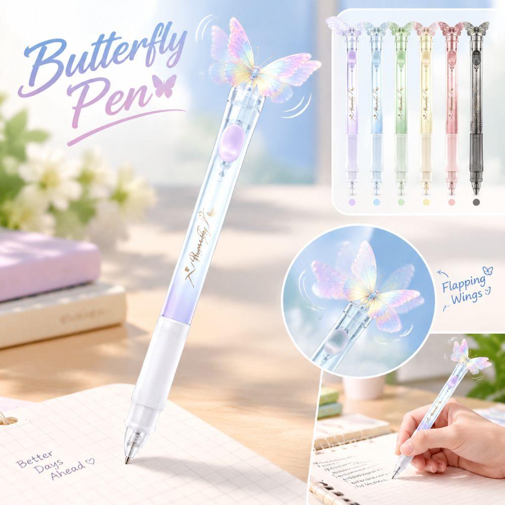 Smooth Writing Butterfly Pen with Moving Wings 0.5mm Black Ink Pens Gifts Gel Pens Student Writing