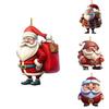 Christmas Themed Santa Claus Pattern Acrylic Pendant For Auto Interior Decor