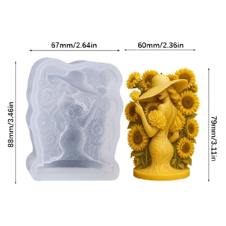 Floral Lady Silicone Candle Molds For Handmade Candle Soap Chocolate Holiday Gift Home Decoration and Resin Casting