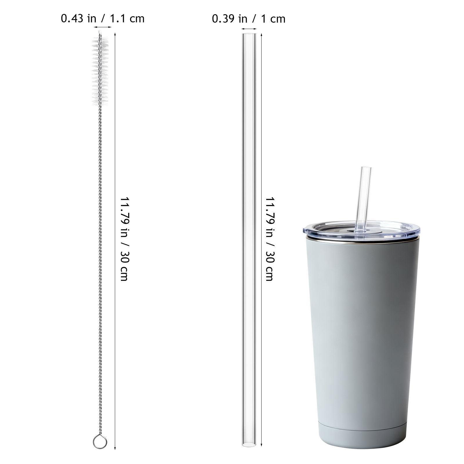 

1Set Tumbler Straws Reusable Silicone Drinking Straws Set for Juice Water Smooth Inner Wall Non Deform Travel Friendly Party прозрачный