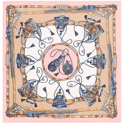 POBING 100% Silk Square Scarf Women Femme Foulard NeckerChief High Quality Silk Floral Scarves Shawl Hijab Office Bandana70*70cm