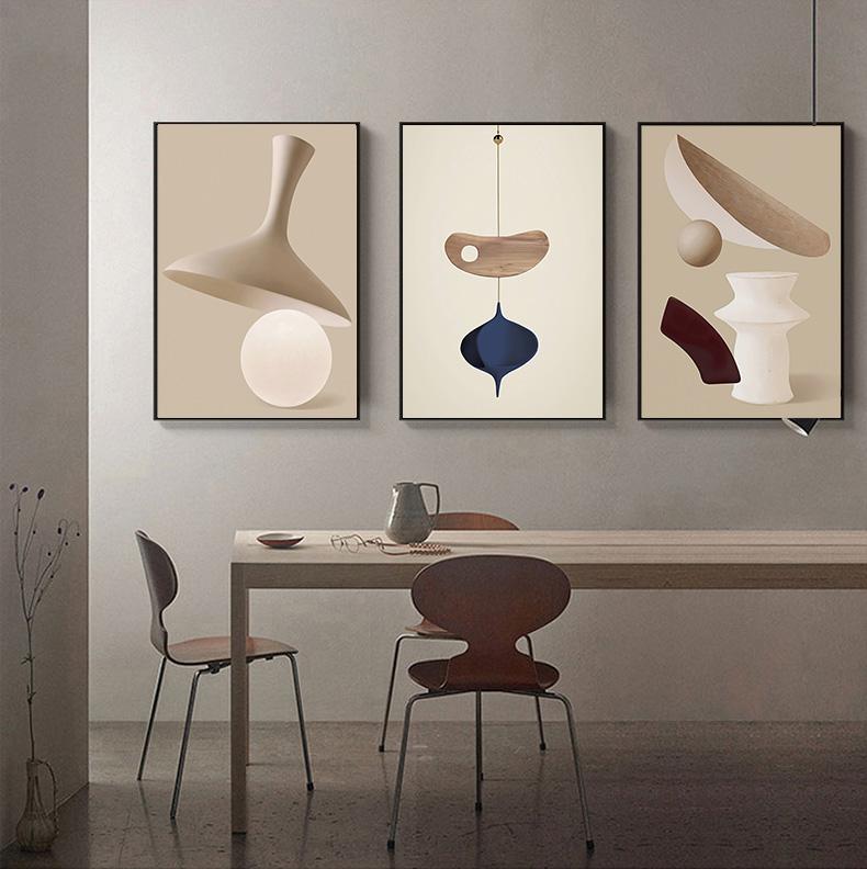 Beige Minimalist Abstract Poster Nordic Geometric Shape Canvas Painting and Print Picture Modern Living Room Wall Art Home Decor