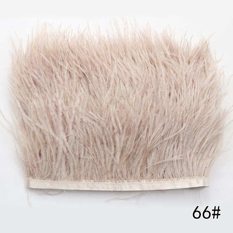 2M Ostrich Feather Cloth Edge 8-10 Cm Cuffs Clothing Skirt Decorative Accessories Color Ostrich Feather Cloth With Feathers