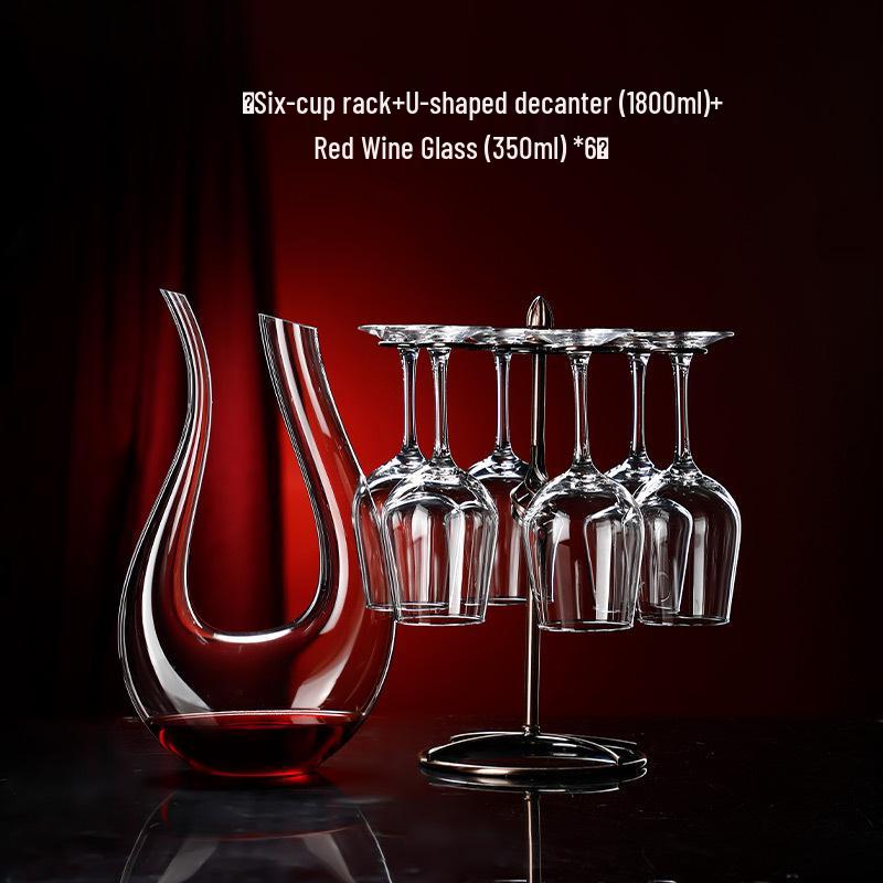 Lyxigt Kristall Vinrött Vinglas & Karaff Set