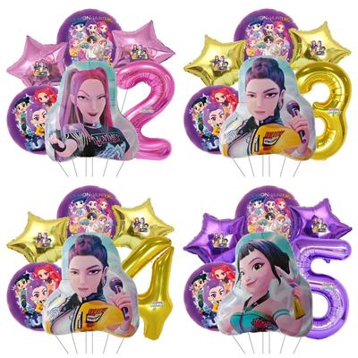 Set of 6 Aluminum Balloons with Number 0-9 for Music Themed Birthday Party Decoration Baby Shower Decoration Gift