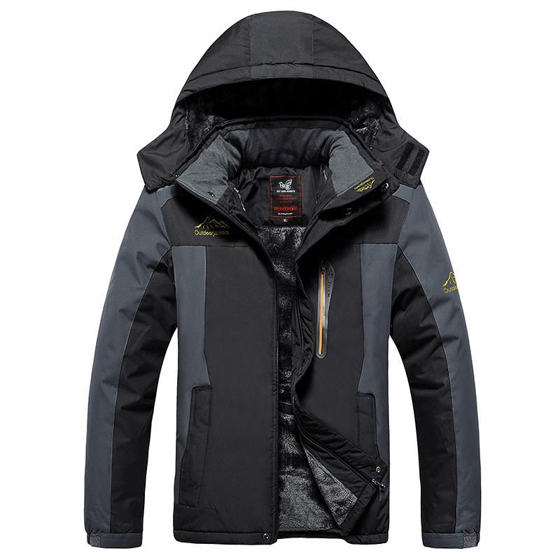 Winter Thickened Fleece Lined Windproof Cotton Coat Middle-aged Men Outdoor