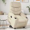 Vidaxl Reclining and Tilting Armchair with Massage, Electric, Cream