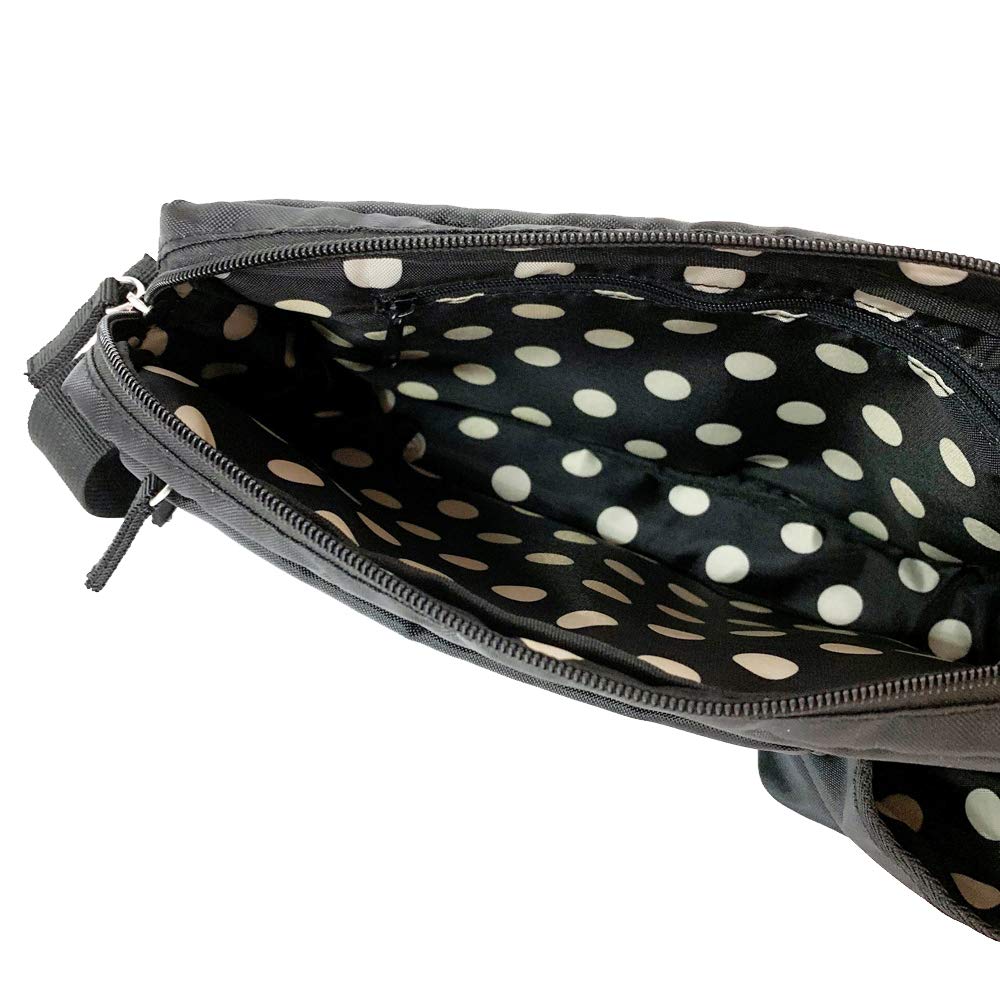 Hannah Hula Mini Shoulder Bag with Deodorizing Pocket, Water-Repellent, Black