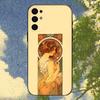 Vintage Alphonse Mucha Phone Case For Samsung S25,S24,S21,S22,S23,S30,Ultra,S20,Plus,Fe,Lite,Note,10,9,5G Black Cover